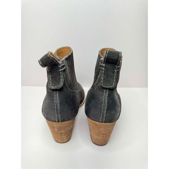 Dolce Vita Western Boots Size 8 Womens Gray Leather Suede Pull On Ankle Booties - Picture 5 of 12